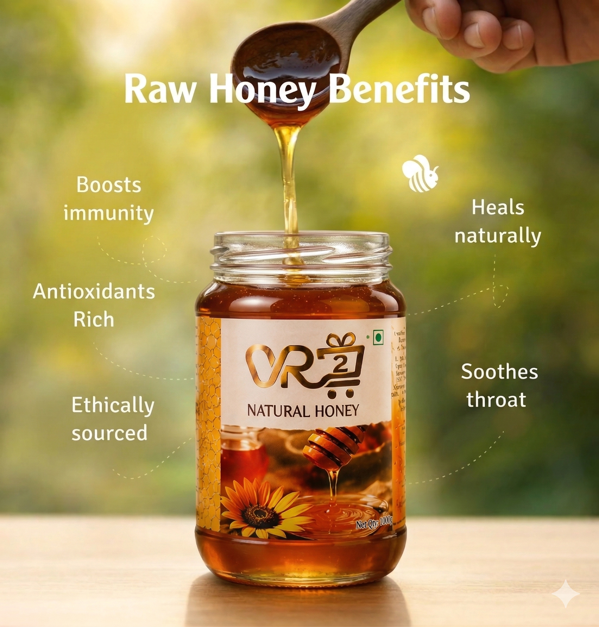 🍯 VR2 Organics Natural Honey – (500g)